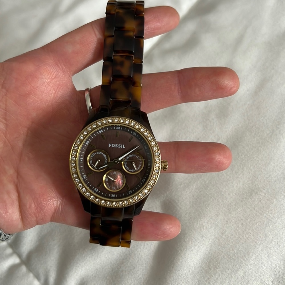 Fossil Stella Multifunction 4 Dial Tortoise Shell… - image 3